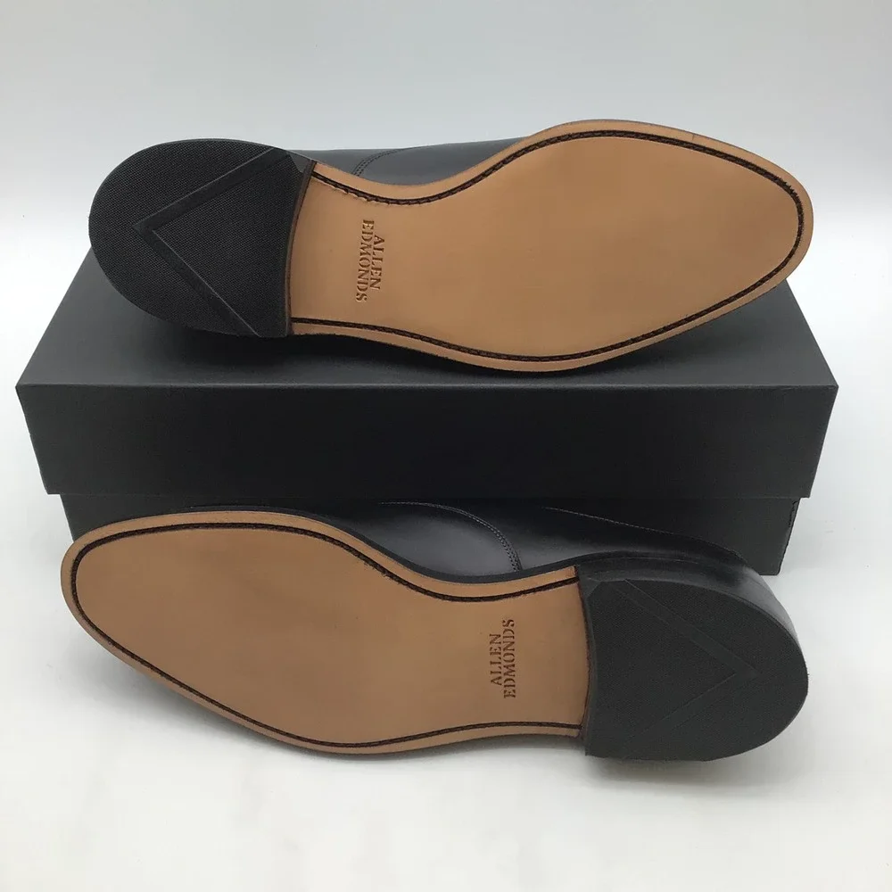 Allen Edmonds Carlyle Size 11 D Black Leather Plain Toe Oxford Dress Shoes NEW